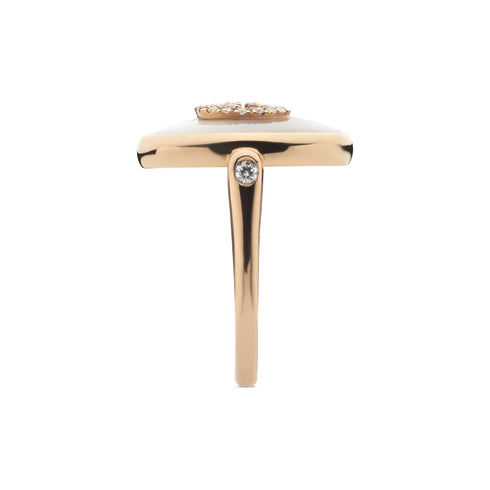 Gucci Interlocking Ring in pink gold, mop, diamonds, gg pavé YBC786765001